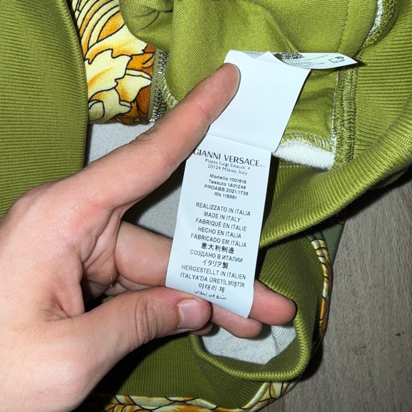 Versace Olive Green Medusa Renaissance Print Full Zip Hoodie (RARE) - Picture 8 of 13